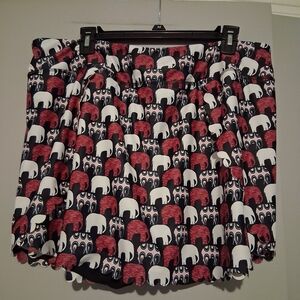 ZELOS Women's Elephant-Print Shorts Skort